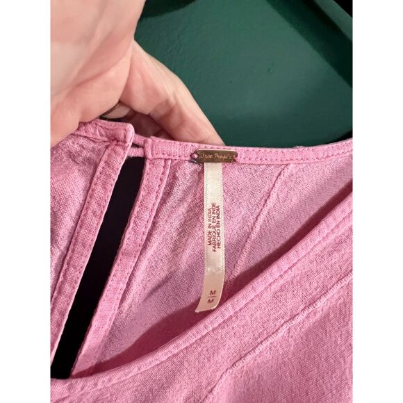 Free People Knotty But Nice Romper in Pink Rose Bonbon - Picture 3 of 3